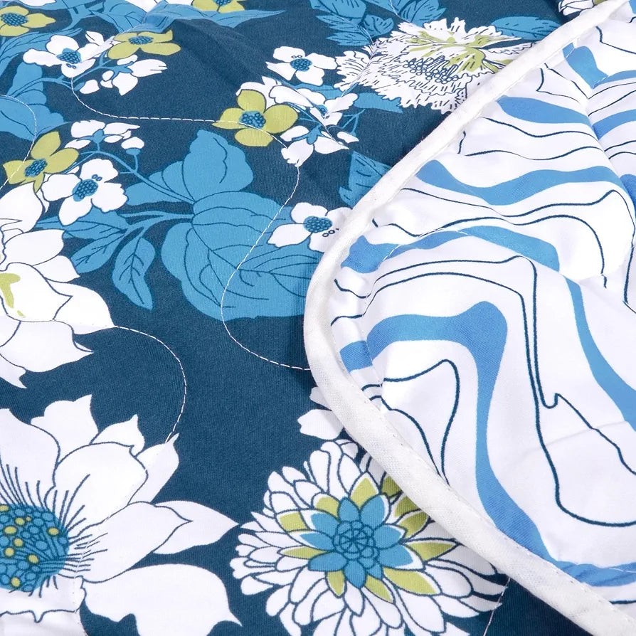 Divine Casa 120 GSM Microfiber Reversible Kids Single Bed Comforter Ultra-Soft Toddler Blanket Colour Celestial Blue