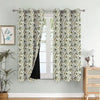 Cloth Fusion Blackout Printed Premium Door Curtains 7 Feet Long Set of 2 Green Flower