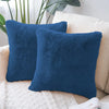 Luxe Home Cushion Cover Duble Side Rabbit Fur Plain Design Covers Set of 2 for Sofa Colour Teal