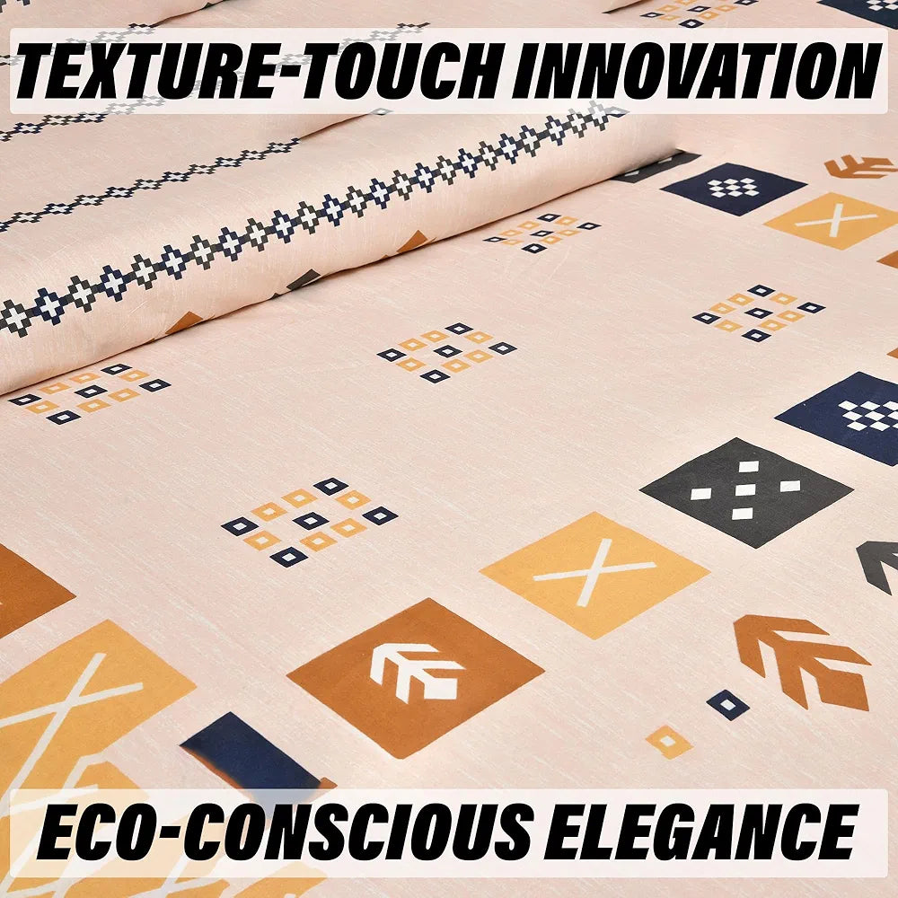 Kuber Industries Double Bedsheet with 2 Pillow Covers 160 TC Premium Cotton Peach