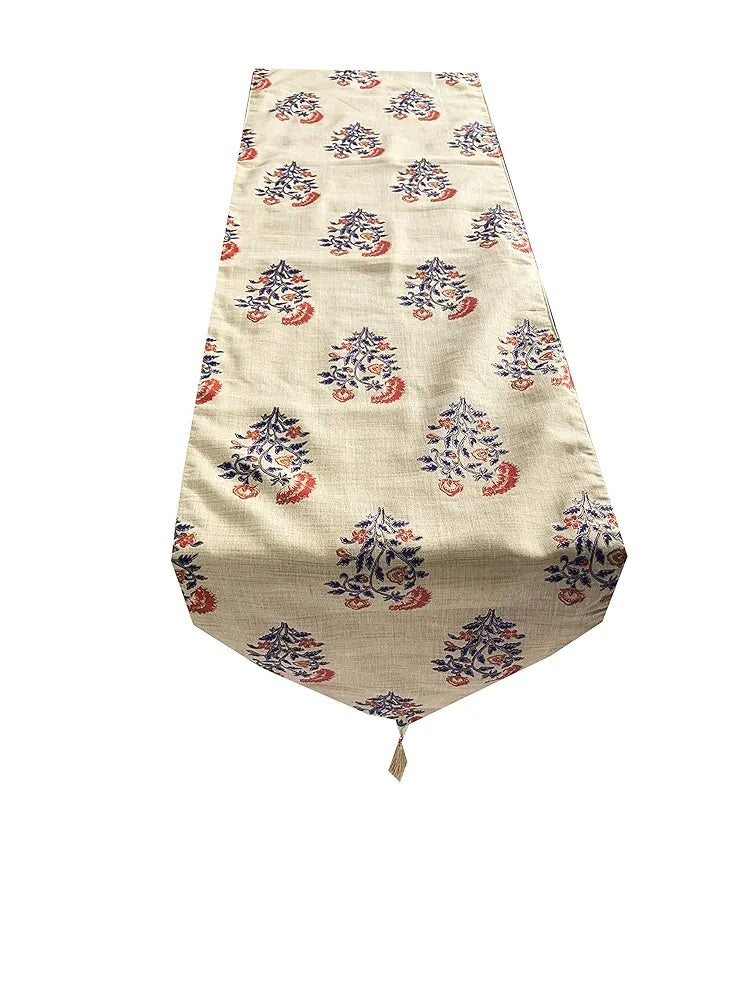 Pink Parrot Jute Silk Table Runner