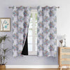 Cloth Fusion Blackout Printed Premium Window Curtains 5 Feet Long Set of 2 Ivory Bouquet