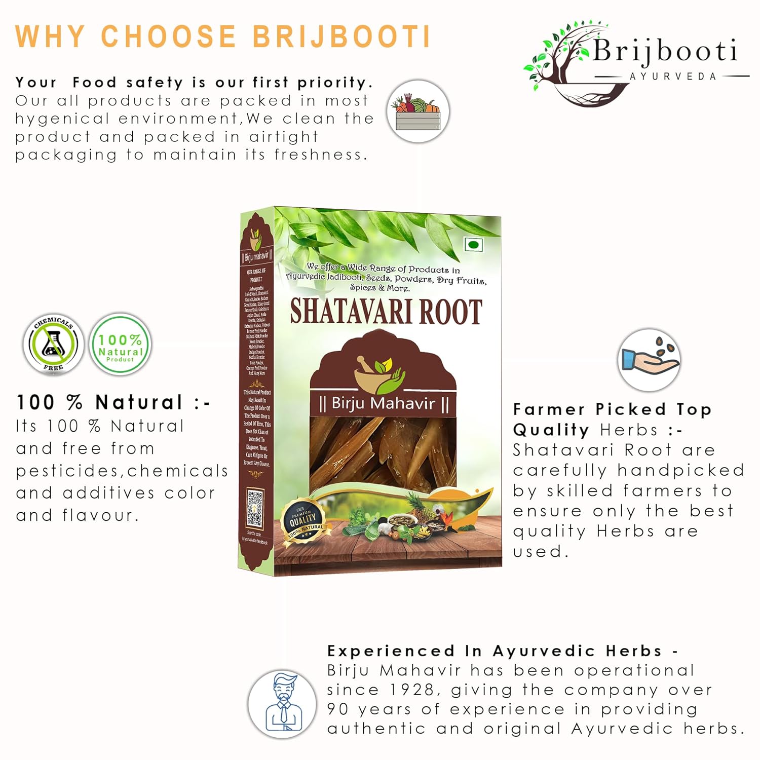 Brijbooti BrijBooti Shatavari Root - 100 gms