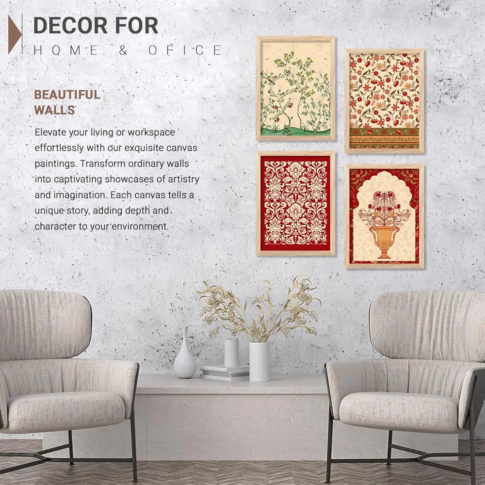 Kotart Madhubani Art Collection Painting with Frame Pack of 6 B