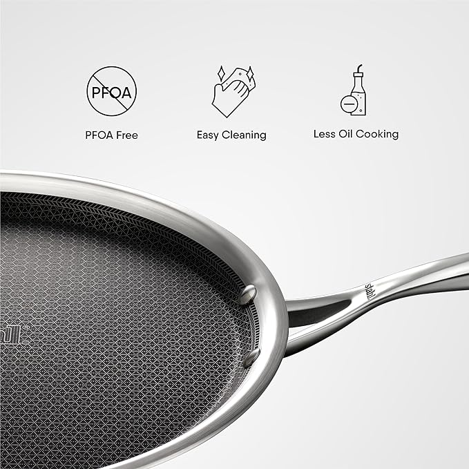 Stahl Artisan Hybrid Triply Dosa Tawa, Induction Base, Non Stick Pan - 1000 gms