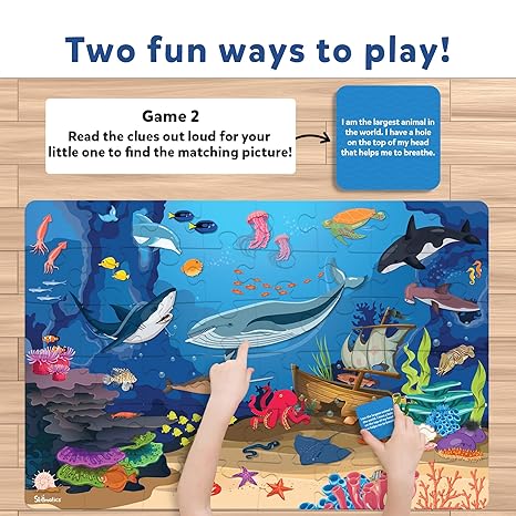 Skillmatics Floor Puzzle & Game Piece & Play Underwater Animals Jigsaw & Toddler Puzzles Educational Toy
