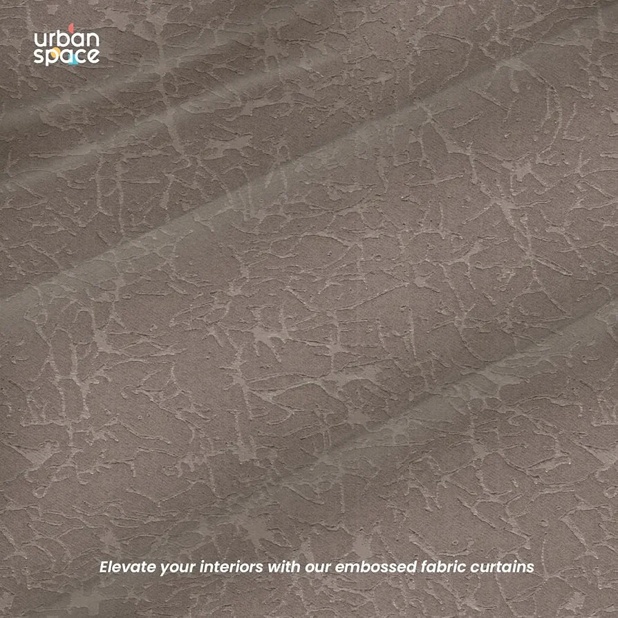 Urban Space Blackout Curtains for Doors Set of 2 Embossed Abstract Design Light Blocking Curtain Earth Brown