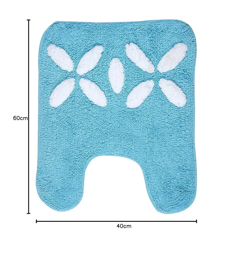 Saral Home Cotton Bathmat with Contour mat Colour Turquoise