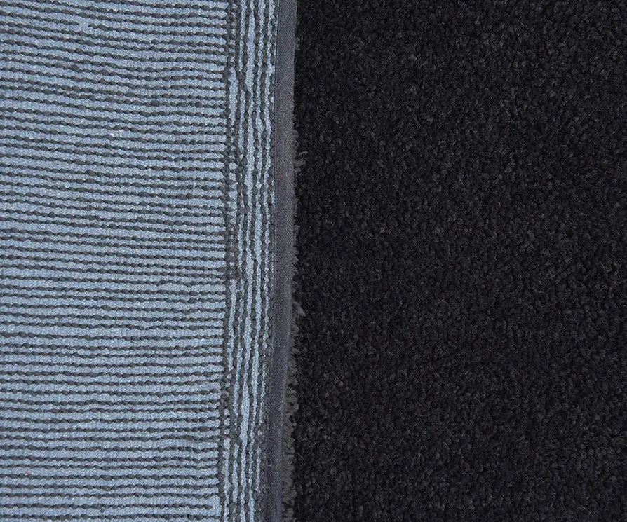 Aerohaven Glorious Super Soft Microfiber Solid Anti Slip Stone Wash Bathmat Black Colour (Set of 2Pc)