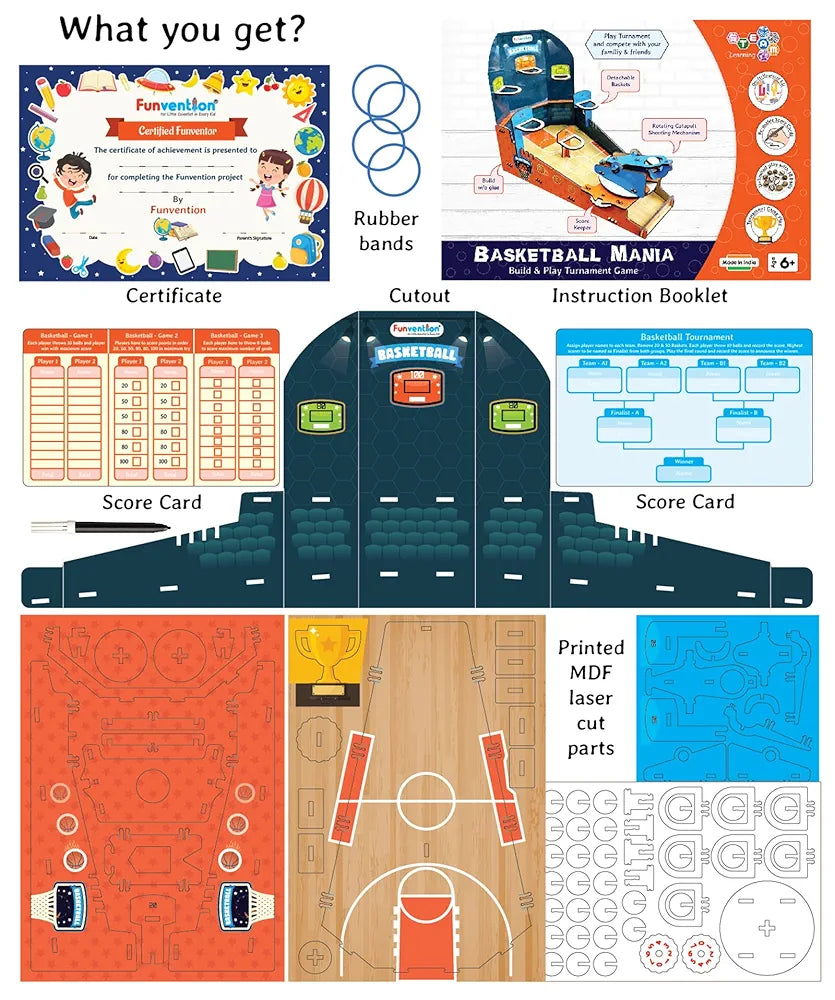 Funvention Basketball Mania DIY STEM Learning Toy for Kids