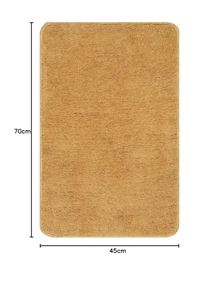 Saral Home Neo Shaggy Yarn Anti-Skid Bath Mats Gold
