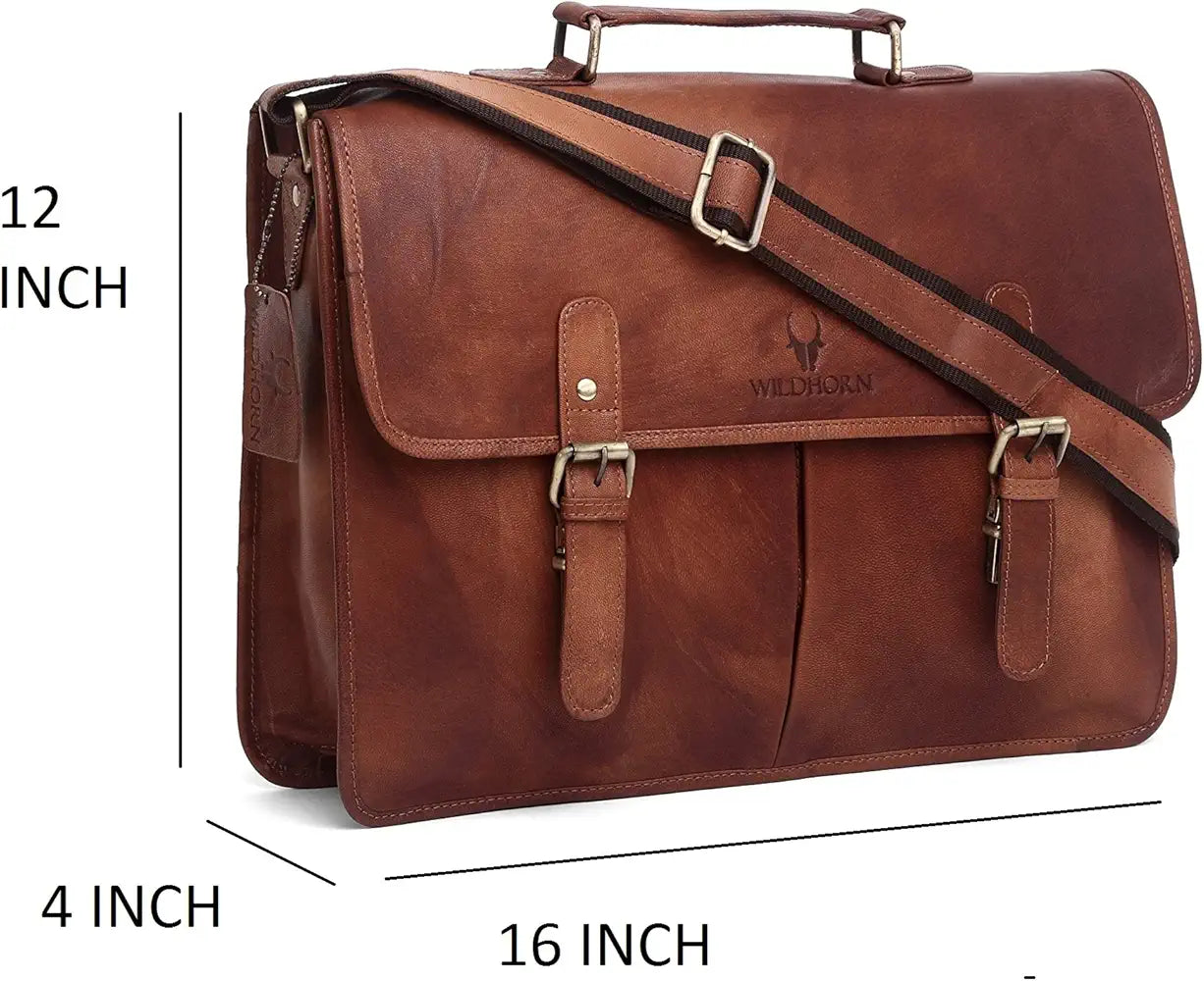WildHorn Leather Laptop Bag for Men