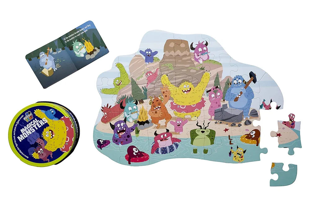 The Book Tree Magical Monsters Puzzle Box for Kids I 30 Jigsaw Puzzle Pieces & 1 Storybook I Fun Toy for Children Age 3+ I for Children by Majestic Book Club