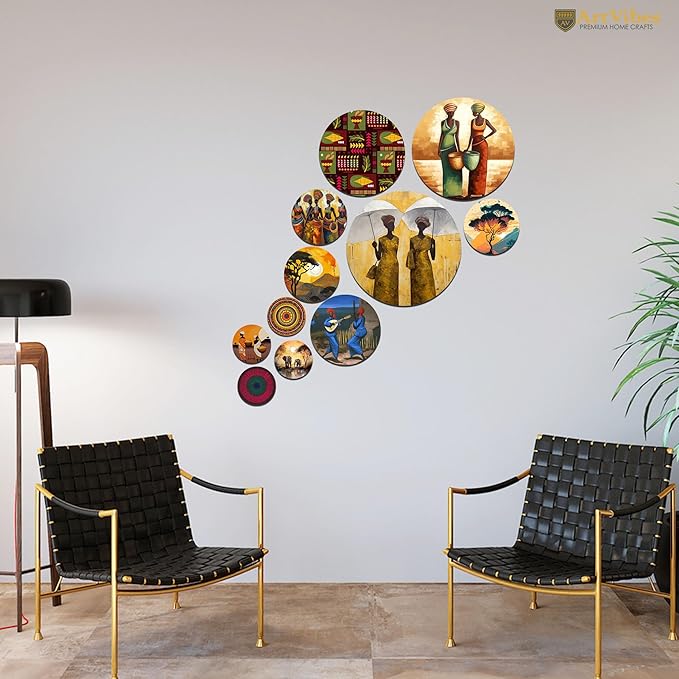 Artvibes Decorative Wooden Wall Hanging Decoration Item for Home | Pack of 11 Pieces
