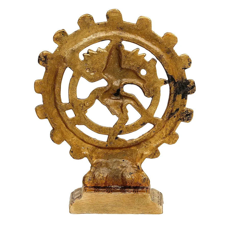Webelkart Premium Gold Plated Lord Shiva Dancing Natraj Statue Showpiece Handcrafted Sculpture