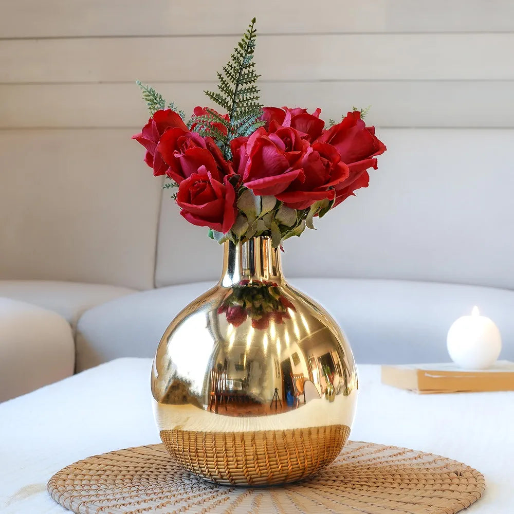 Behoma Metal Flower Vase Golden Vase 1Pcs Flowers not Included