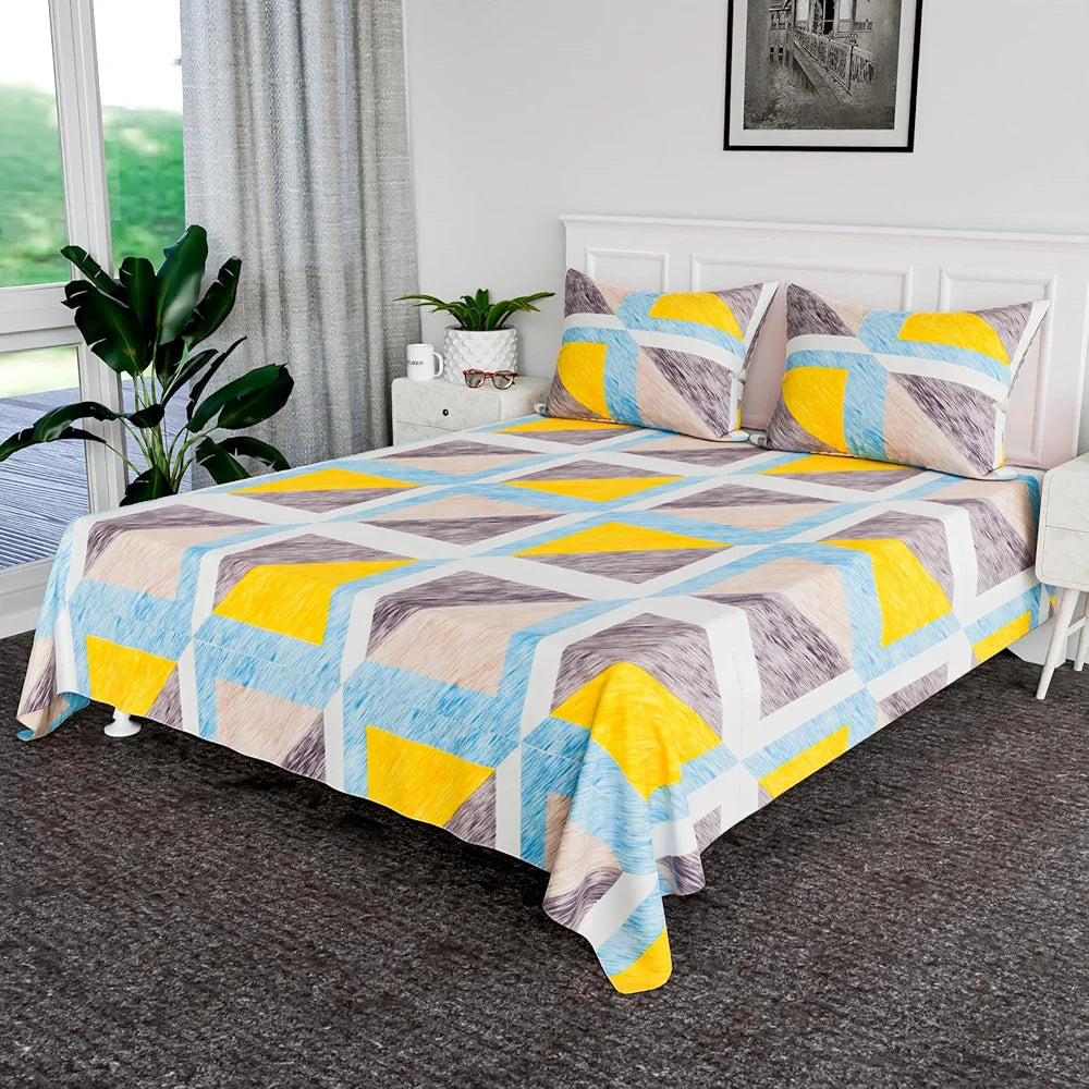 Kuber Industries Double Bedsheet Bedsheet for Double Bed Double Bedsheet with 2 Pillow Covers Green