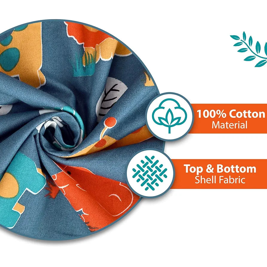 Divine Casa Pure Cotton Printed Single Dohar 120 GSM Soft & Lightweight Throw Blanket Colour Iris Deep