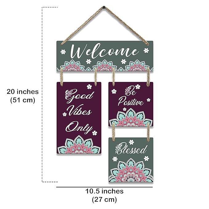 Sehaz Artworks Home Decor Items for Living Room Wooden Wall Hangings for Home - 4-0025