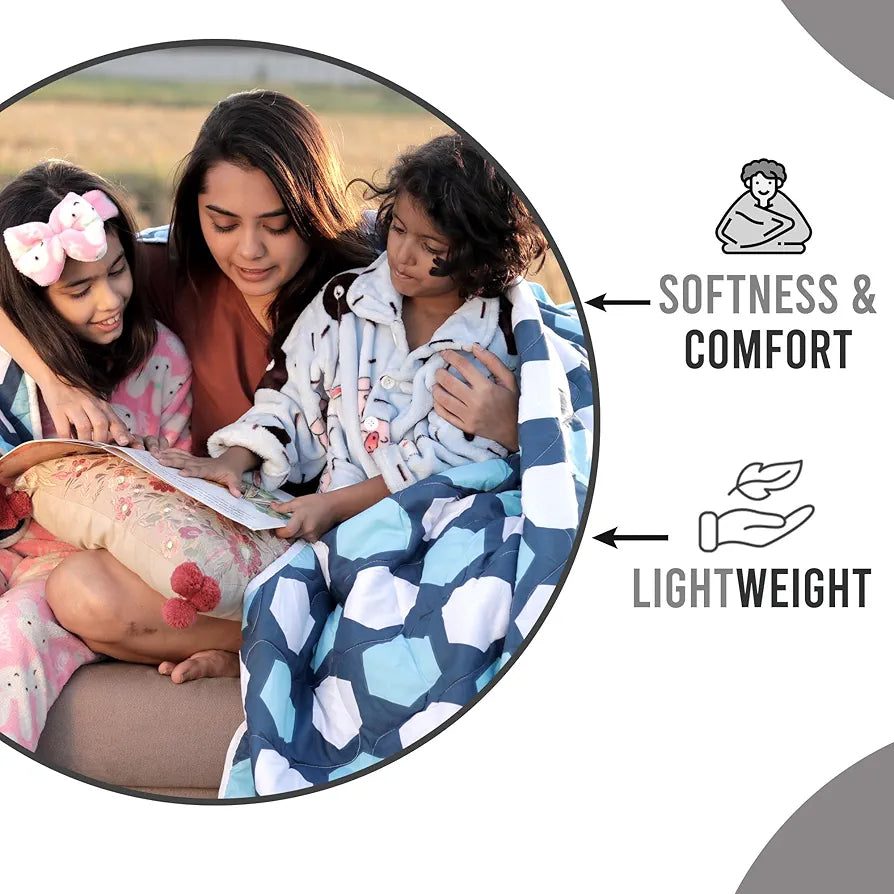 Divine Casa Microfiber 150 GSM Reversible Double Bed Comforter Ultra Soft & Lightweight Blanket Colour Legion Blue