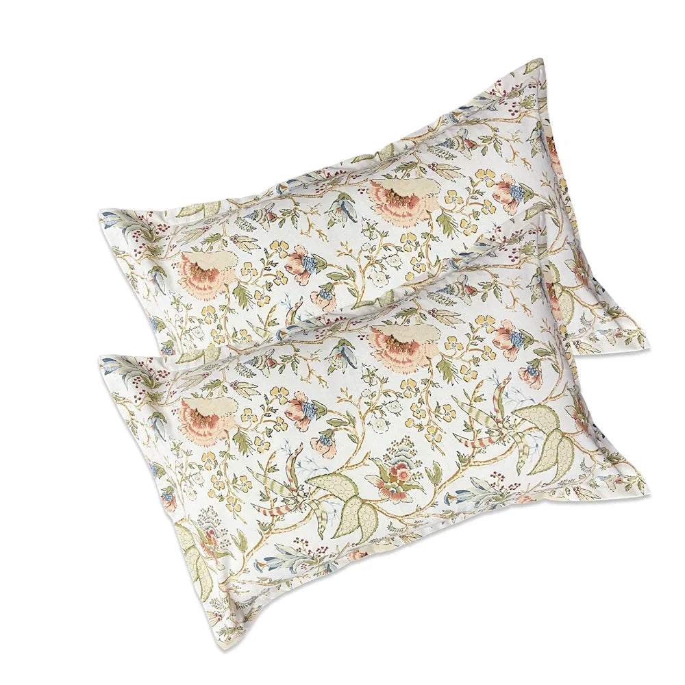 Sajavat Home 100% Pure Cotton King Size Printed Bedsheet Set with 2 Pillow Covers Colour Mustard Yellow