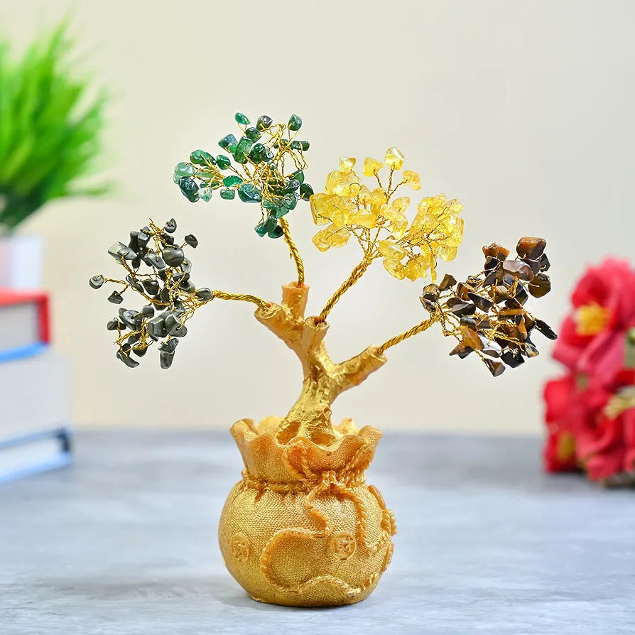 Zaicus Money Magnet Crystal Tree Feng Shui Tree with Golden Pot