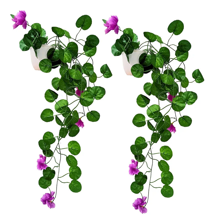 Artificial Flower Vine Plants Falling With Small Size Pot-Natural Touch & Feel Pack Of 2 DESIGN-05