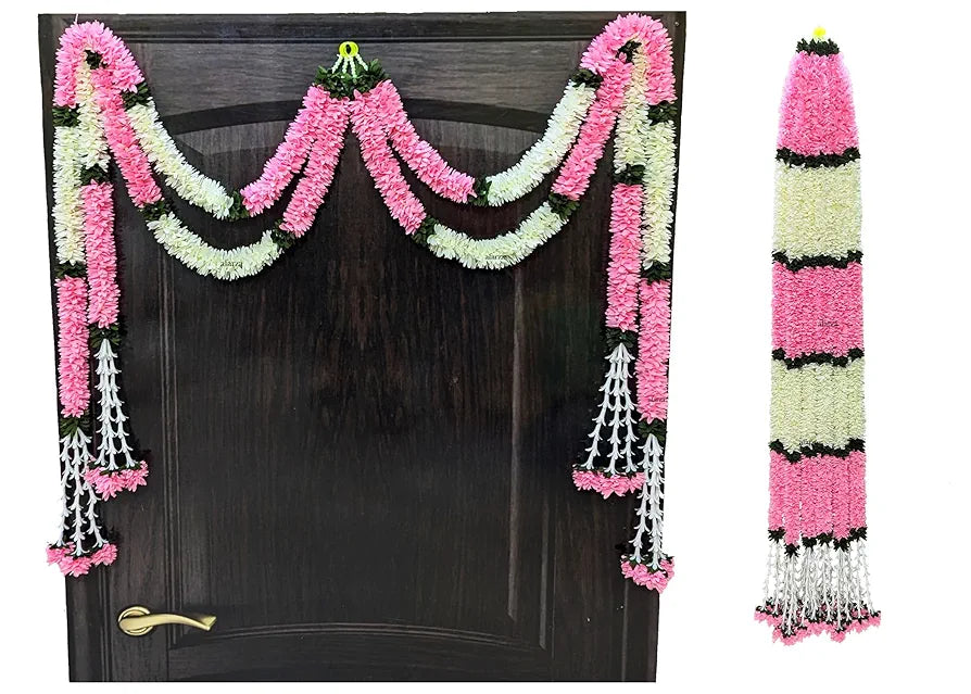 Afarza Garland Toran for Door Hanging Decoration Bandarwal Handmade Festival Wedding Backdrop Haldi Mehndi Home Decor 4 Pieces