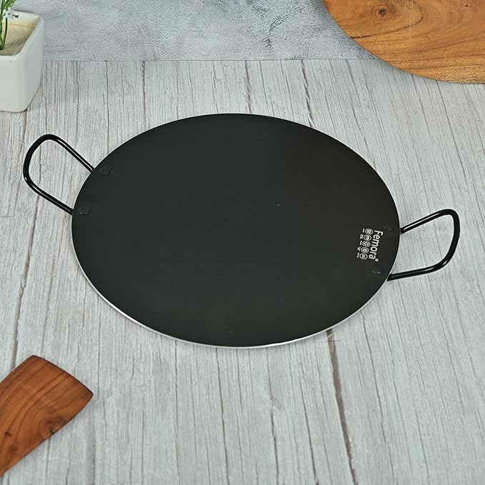 Femora Foged Die Cast Aluminium Non Stick 30 Cm Dosa Tawa With Both Side Handle | Granite Finish | Induction & Gas Ready