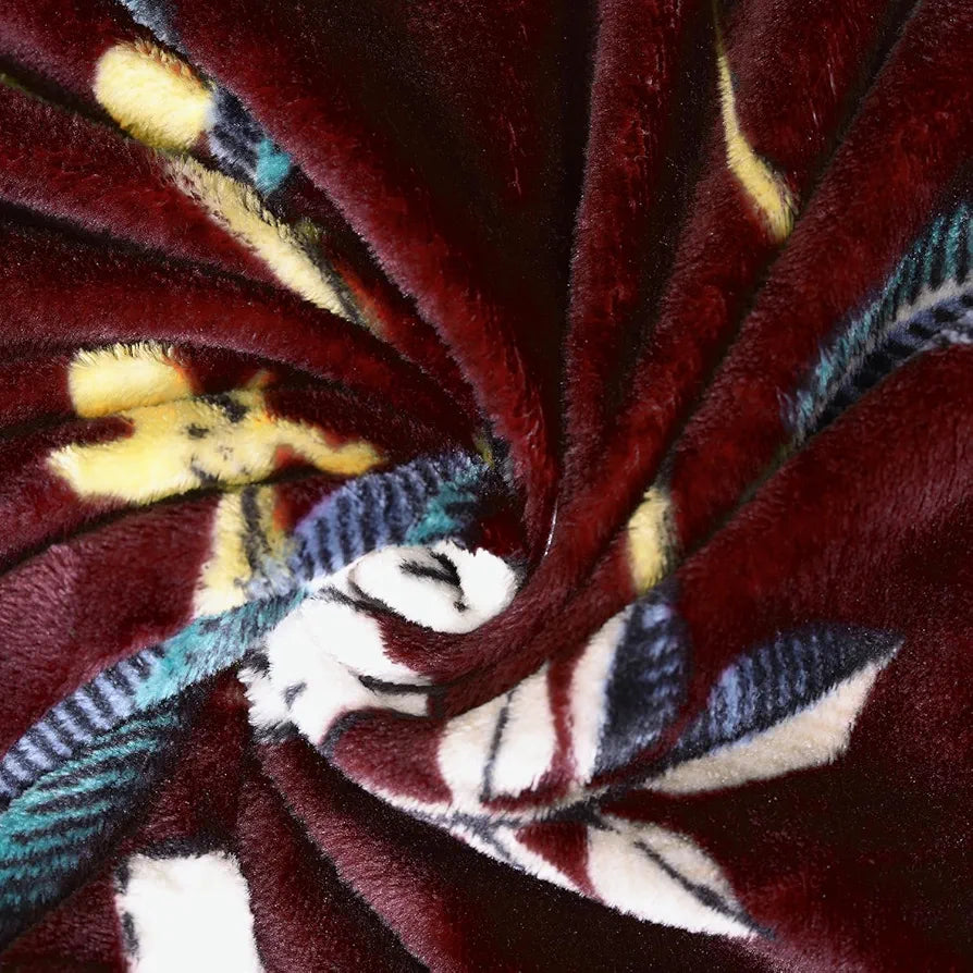 Cloth Fusion 190 TC Warm Winter Bedsheet for Double Bed King Size with 2 Pillow Covers Redpetal