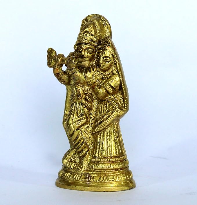 StonKraft Brass Radha Krishna Murti Idol Statue Sculpture