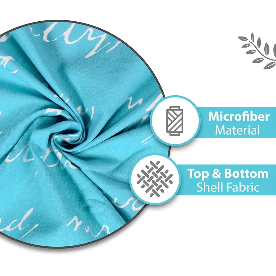 Divine Casa 120 GSM Microfiber Double Dohar Soft & Lightweight Throw Blanket Typography Pattern Colour Blue Topaz