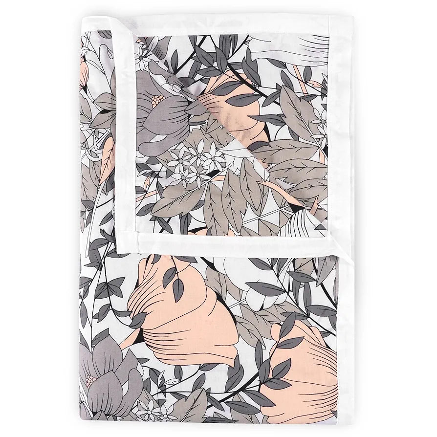 Divine Casa Floret 100% Cotton Double Dohar 120 GSM Soft & Lightweight Throw Blanket Colour Griffin