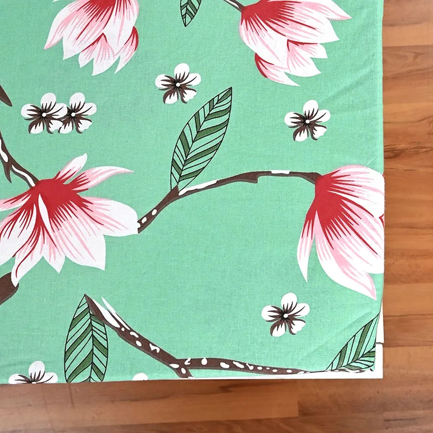 Divine Casa Floret 100% Cotton King Fitted Bedsheet 144 TC Deep Pocket Design Soft & Breathable Fabric Colour Blossom Haven Mint