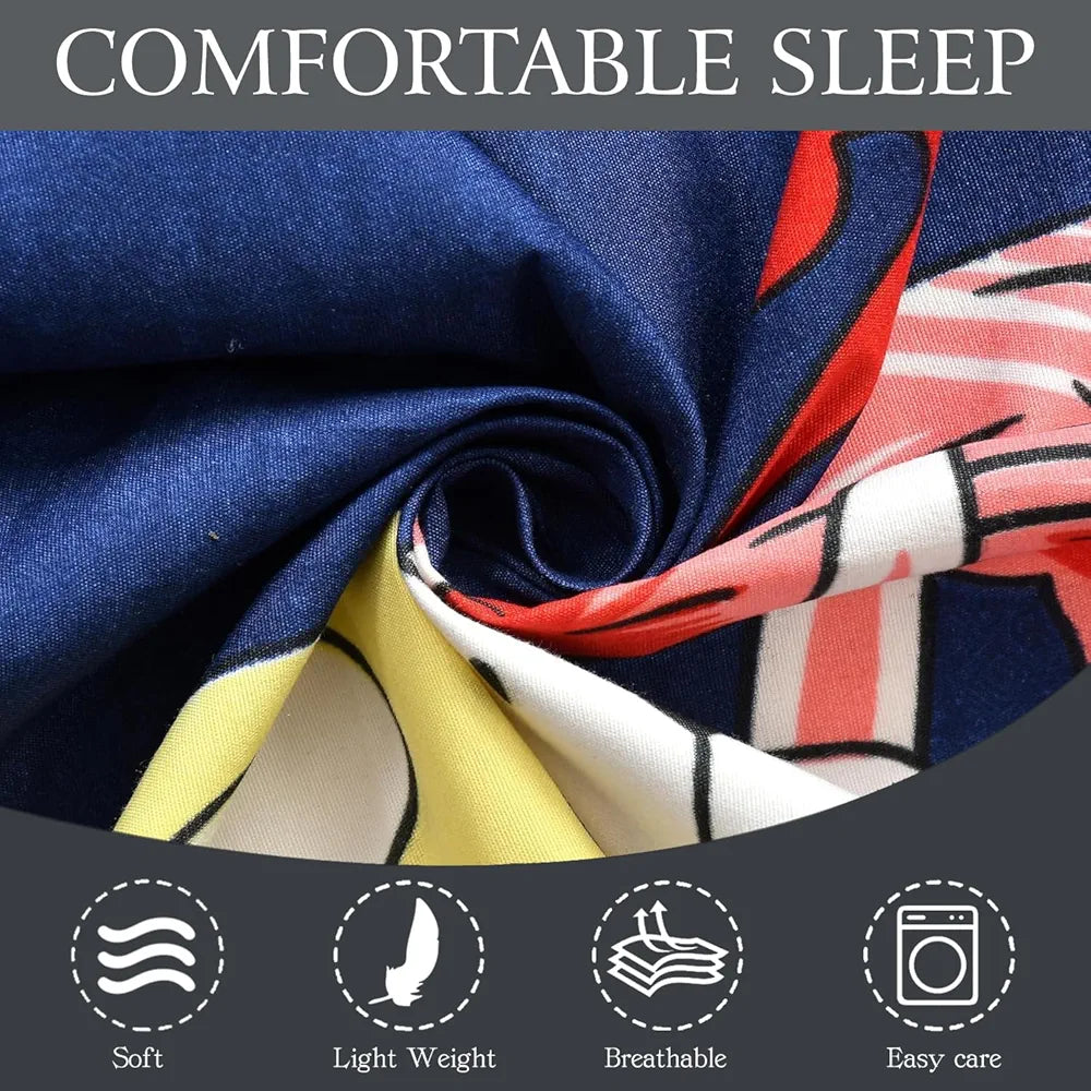 Fresh From Loom Glace Cotton 300 tc Wrinkle Free Soft Hypoallergenic Elastic Fitted Cartoon Printed Bedsheets For Kids With 1 Pillow Jungle Blue Smallsingle