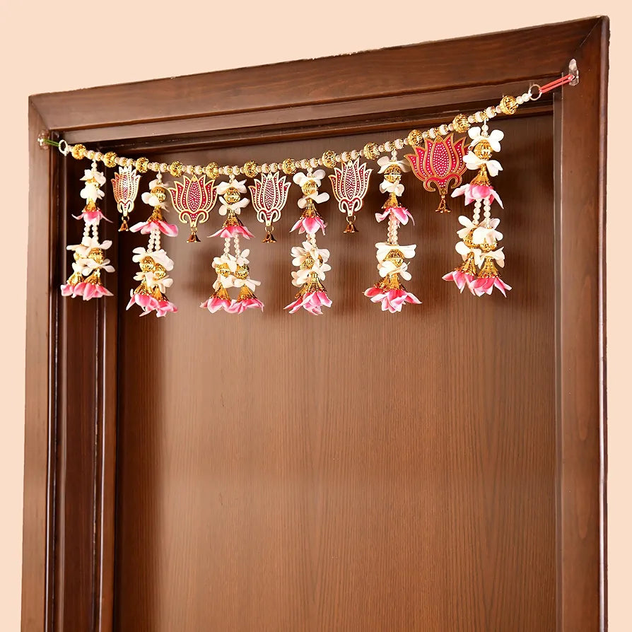 Premium Toran for Main Door EntranceGolden Beads Toran Reusable Banderwal 37 Inch Length Type 5