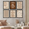 Kotart Wood Time To Drink Coffee Restaurant Quotes Posters With Frame For Kitchen