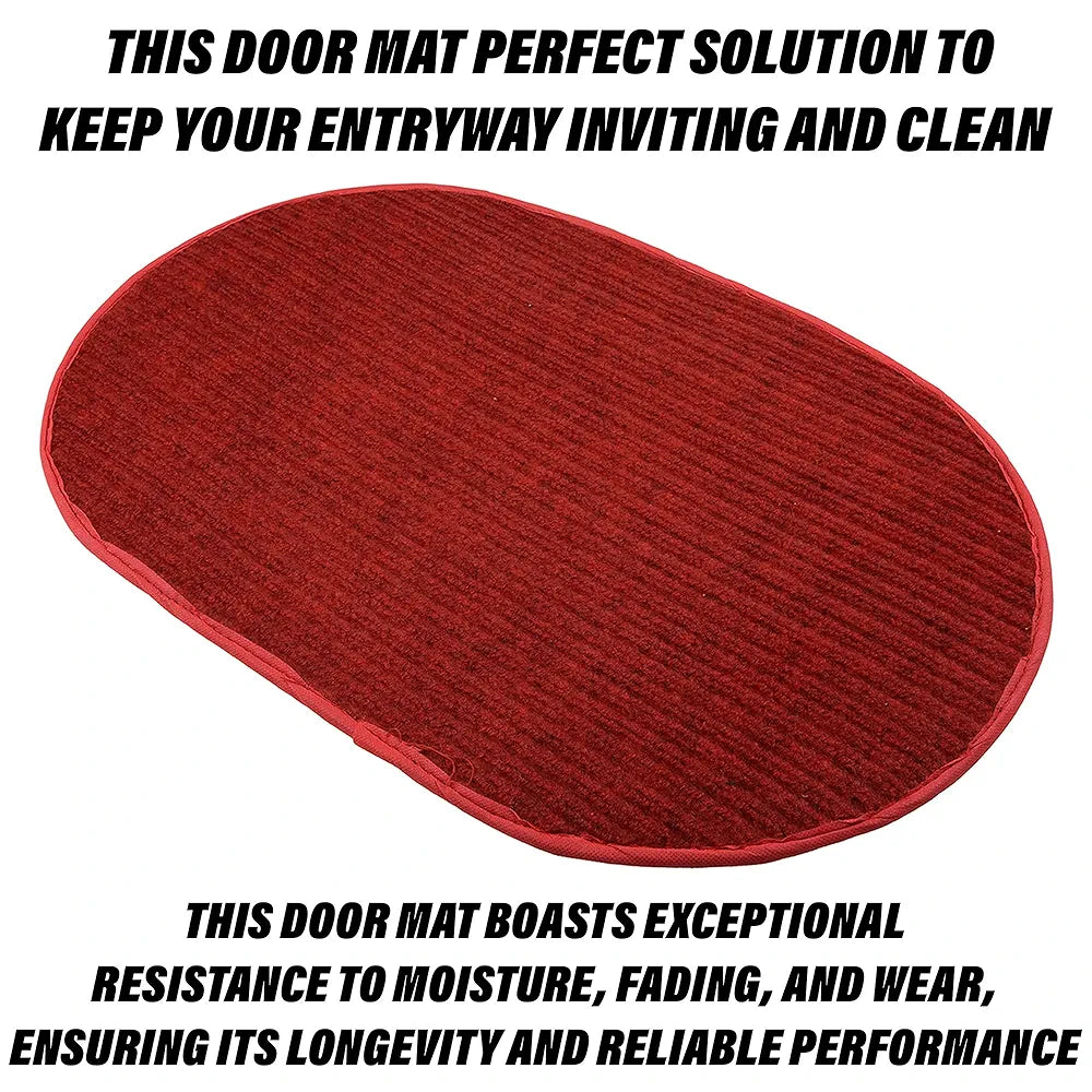 Kuber Industries Door Mat Oval Shape Door Mat Door Colour Red