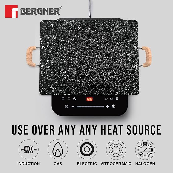 Bergner Bellini Plus Aura 5-layer Non-stick 30cm Pathri Tawa, Flat Rectangle Pathri Tawa