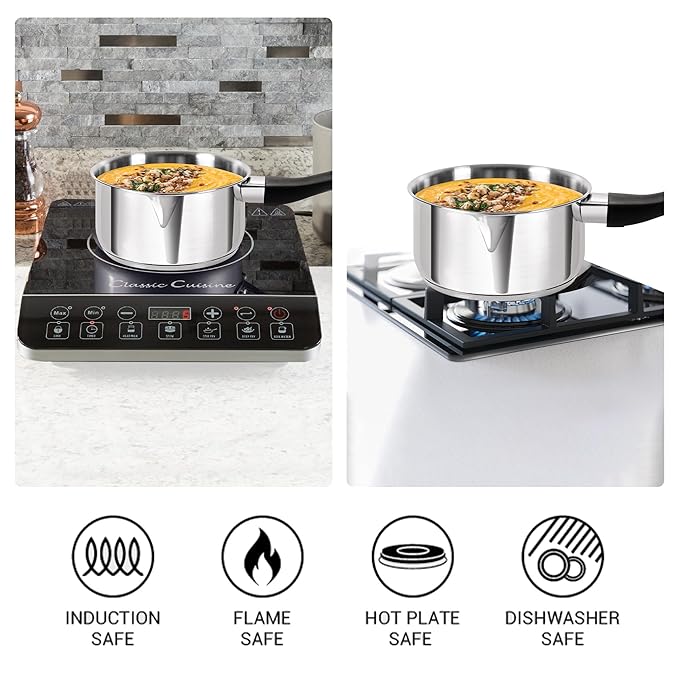 Milton Pro Cook Stainless Steel Tea Pan, 1.6 Litre 16 cm - 1410 gms