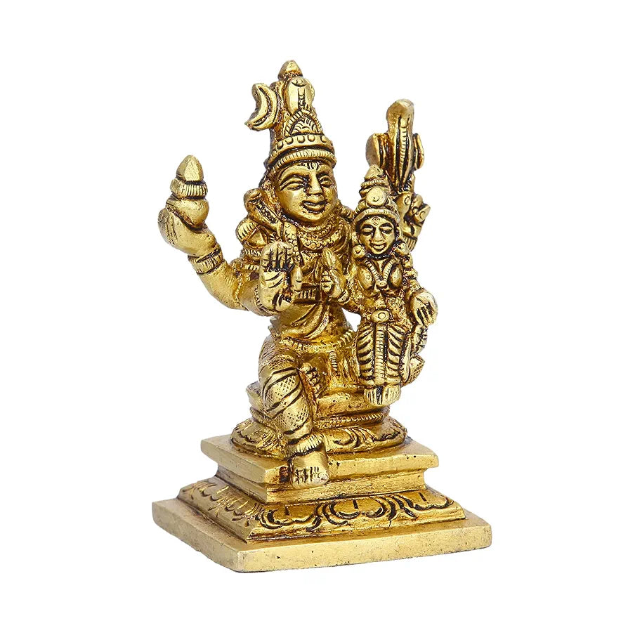 anciently Small Swarna Akarshana Bhairava Idol | Swarna Akarshana Bhairava Statue Small | Small Swarna Akarshana Bhairavar Silai, Brass, Height 8.5CM, Gold Colour, 1 Piece