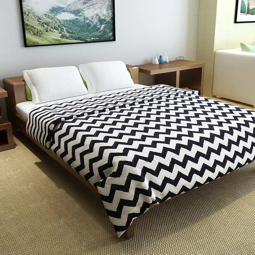 Divine Casa Microfiber 150 GSM Reversible Double Bed Comforter Ultra Soft & Lightweight Blanket Colour Anthracite