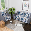 Kuber Industries Set of 6 Velvet 2+1 Seater Sofa Covers Triangular Grey & Blue