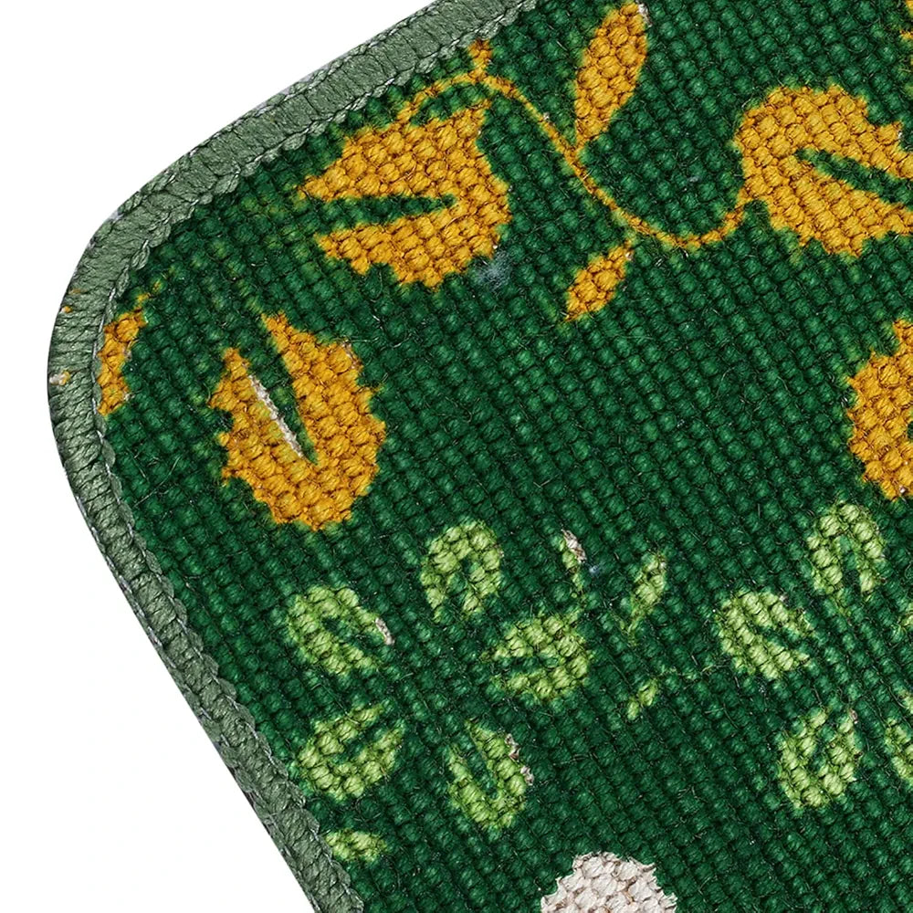 Saral Home Zinta Floral Soft Cotton Durable & Washable Multipurpose Runner Colour Green
