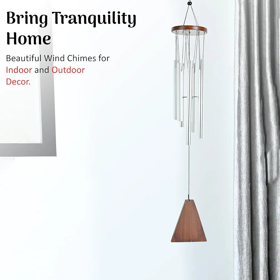 Wind Chimes – Silver 6-Pipe Hanging Showpiece Wind Chime -033-A