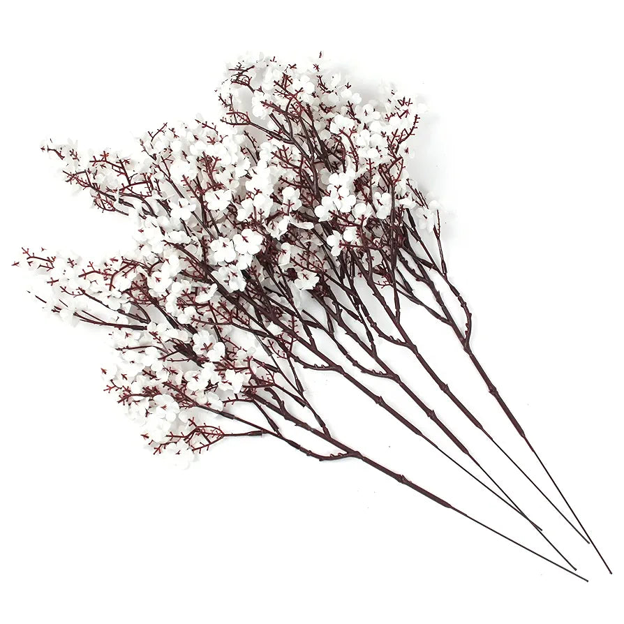 Silk Artificial Baby Breath Gypsophila Flower Stick Bunches for Vase Pot Pack Vase Not Included Of 5