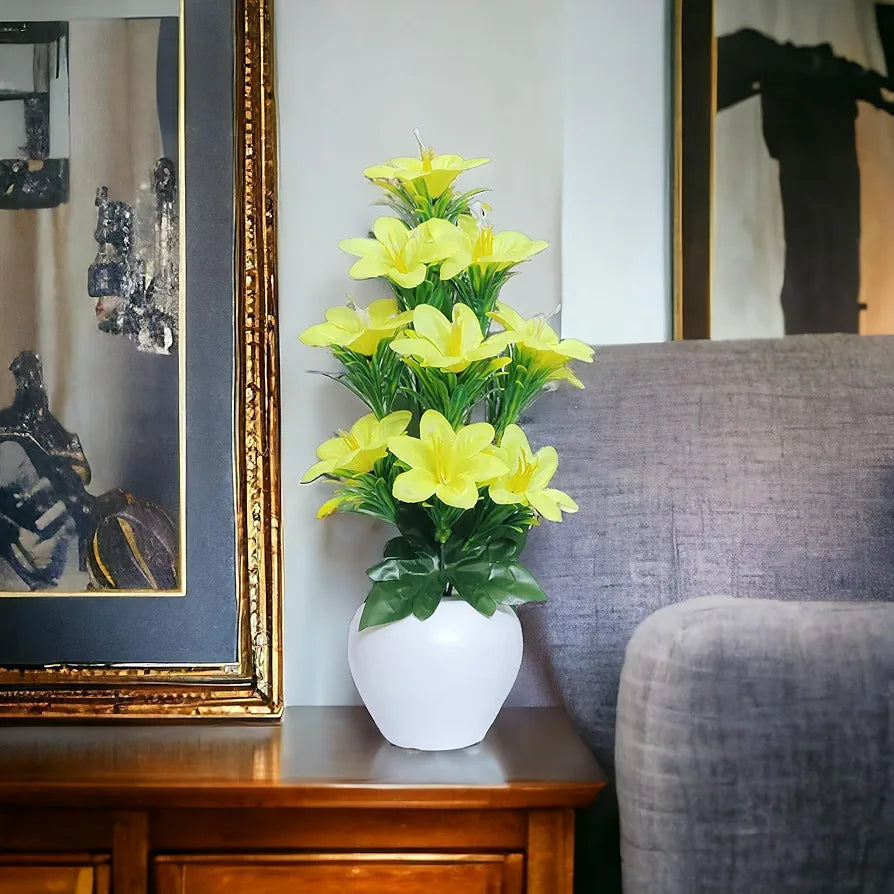 Artificial Plants for Home Decor Showcase decoation Plants Flowers with Pot Fake Plant Yellow