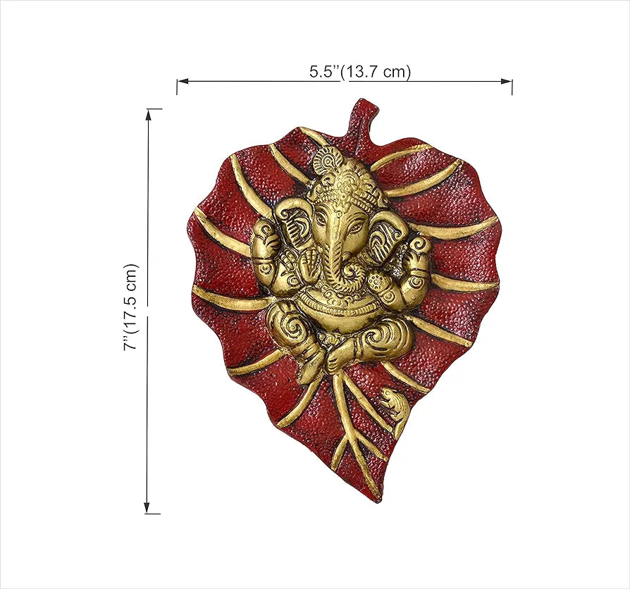 Two Moustaches Patta Ganesha Metal Wall Hanging