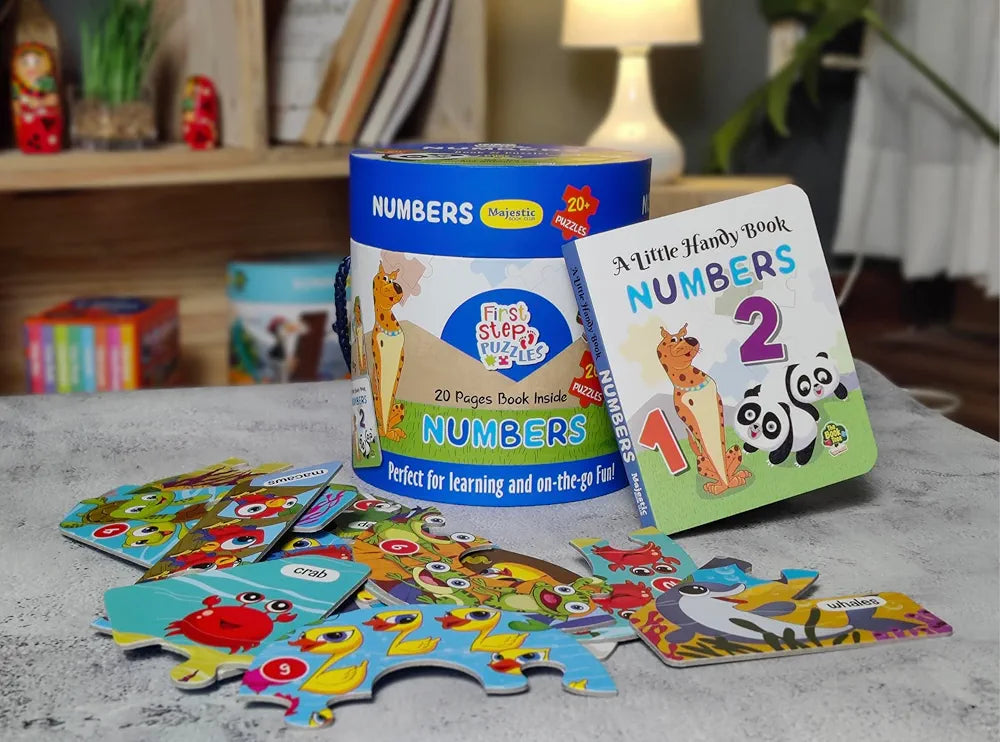 The Book Tree Number Puzzle for Kids - 22 Piece Number Jigsaw Puzzle & Toddler Puzzles with 1 Board Book,Educational Toy for Cognitive Development | Fine-Motor Skills | Age 2+ by Majestic Book Club