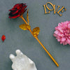 Golden Red Rose Flower Showpiece